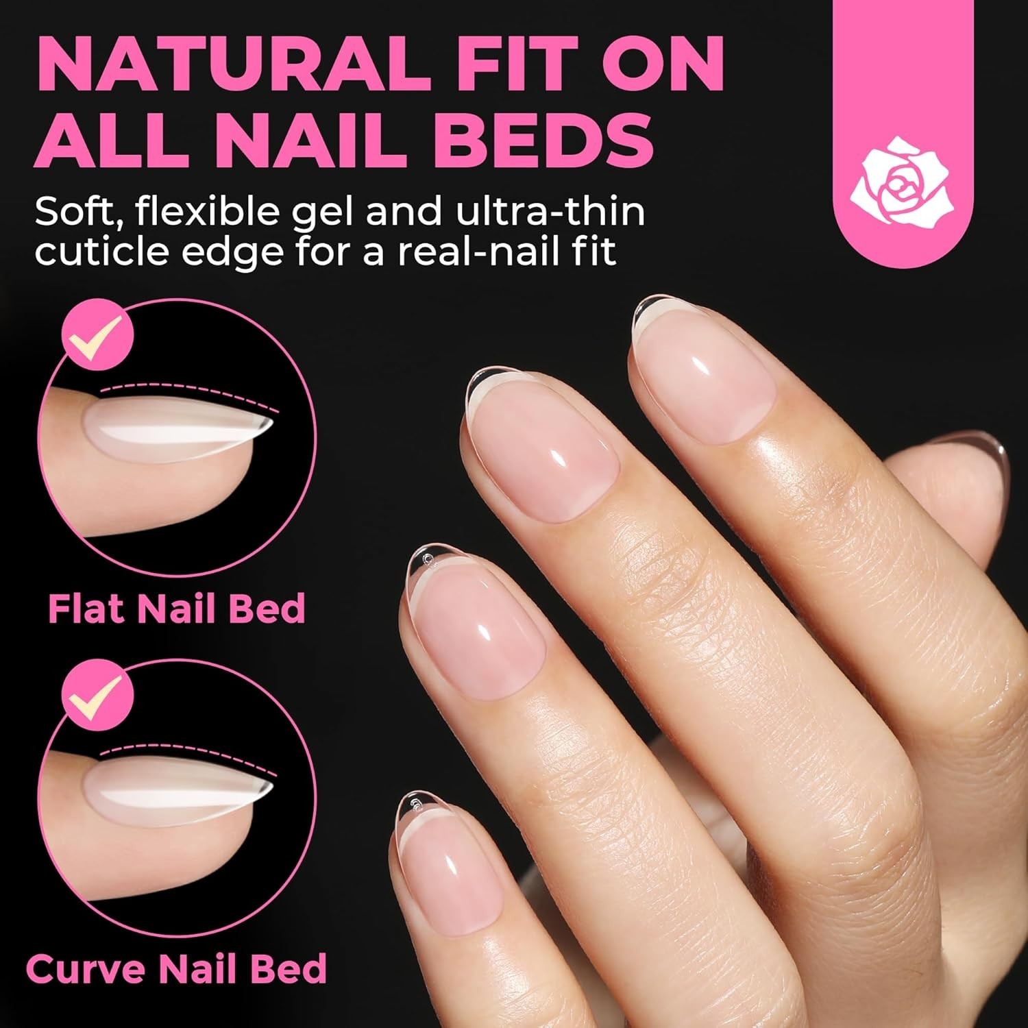 UNA GELLA Extra Short Almond Nail Tips Full Cover 504PCS Gel Nail Tips Short Alm