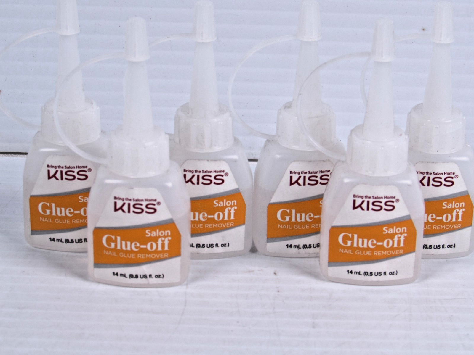6X KISS Glue Off False Nail Remover SLIM CHISEL TIP LOT OF SIX BOTTLES