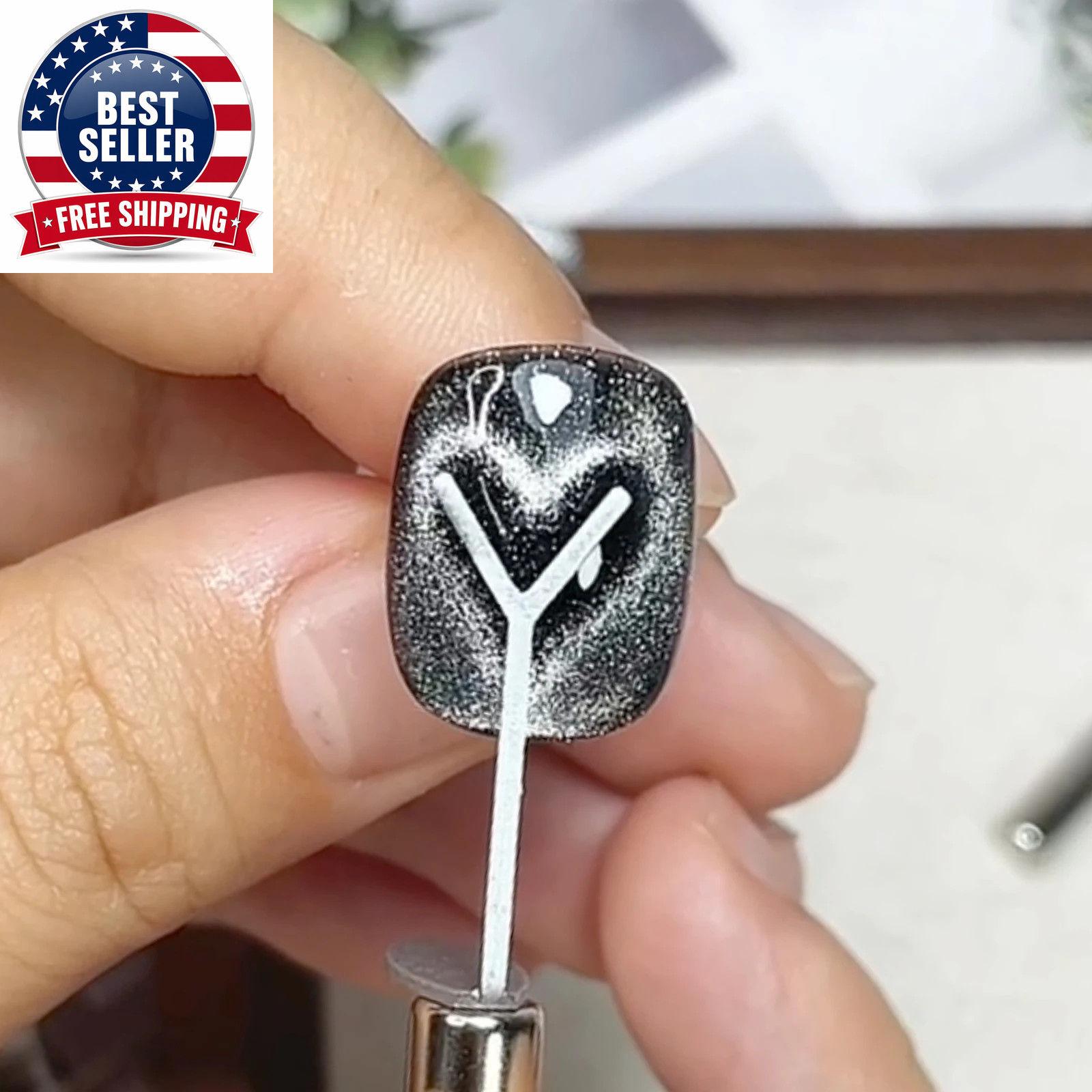 4Pcs Nail Art Magnet Set with Iron Wire Cat’S Eye Magnetic Rod Strong Heart-Shap
