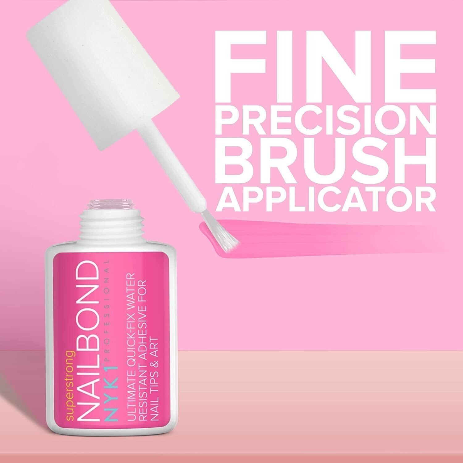 Super Strong Nail Glue for Acrylic Nail Tips & Press on Nails Bond Brush on Nail