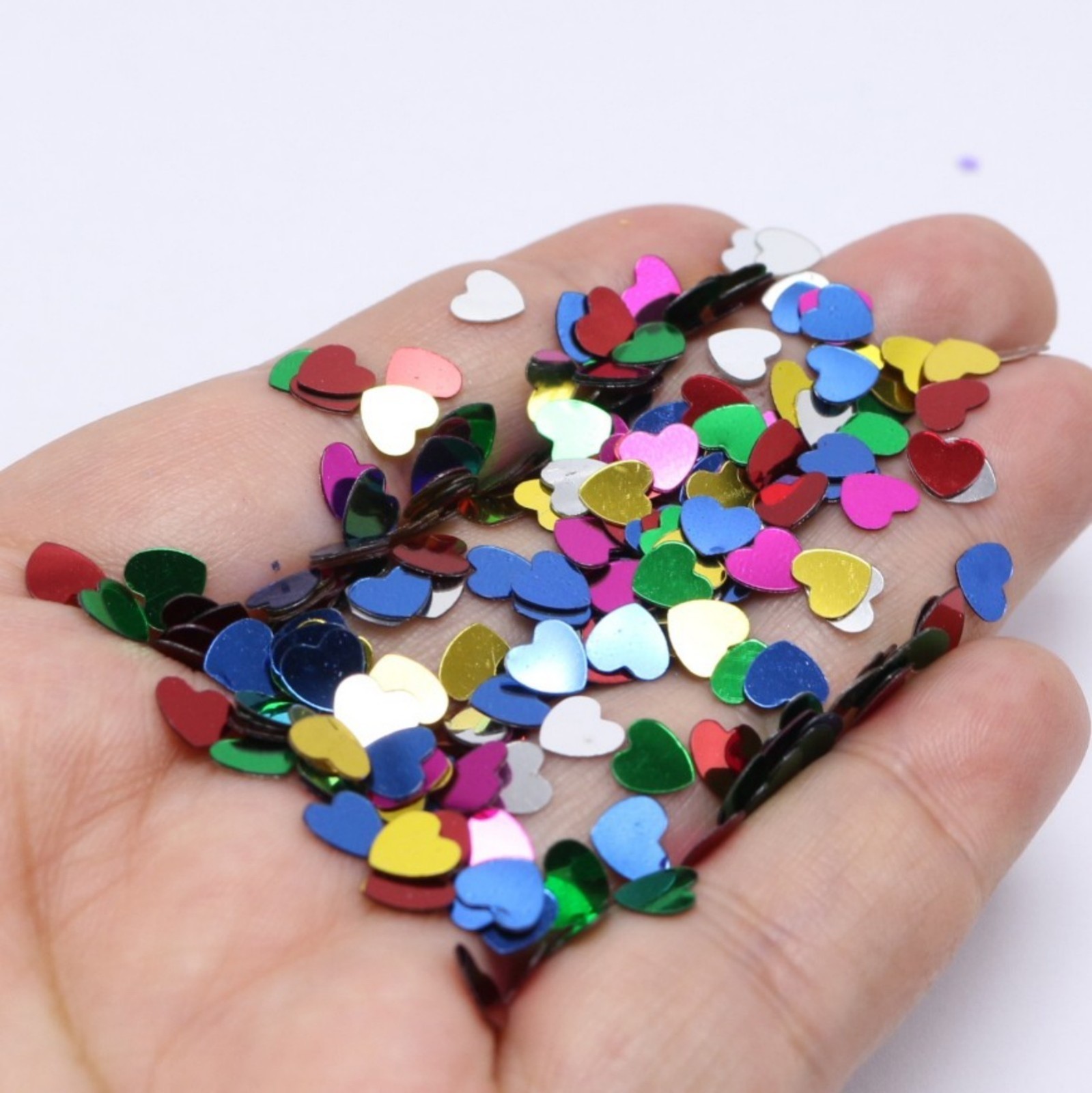 50 Gram Mixed Color Metallic Heart Sequins Loose Tiny 5mm Nail Art Tips Crafts