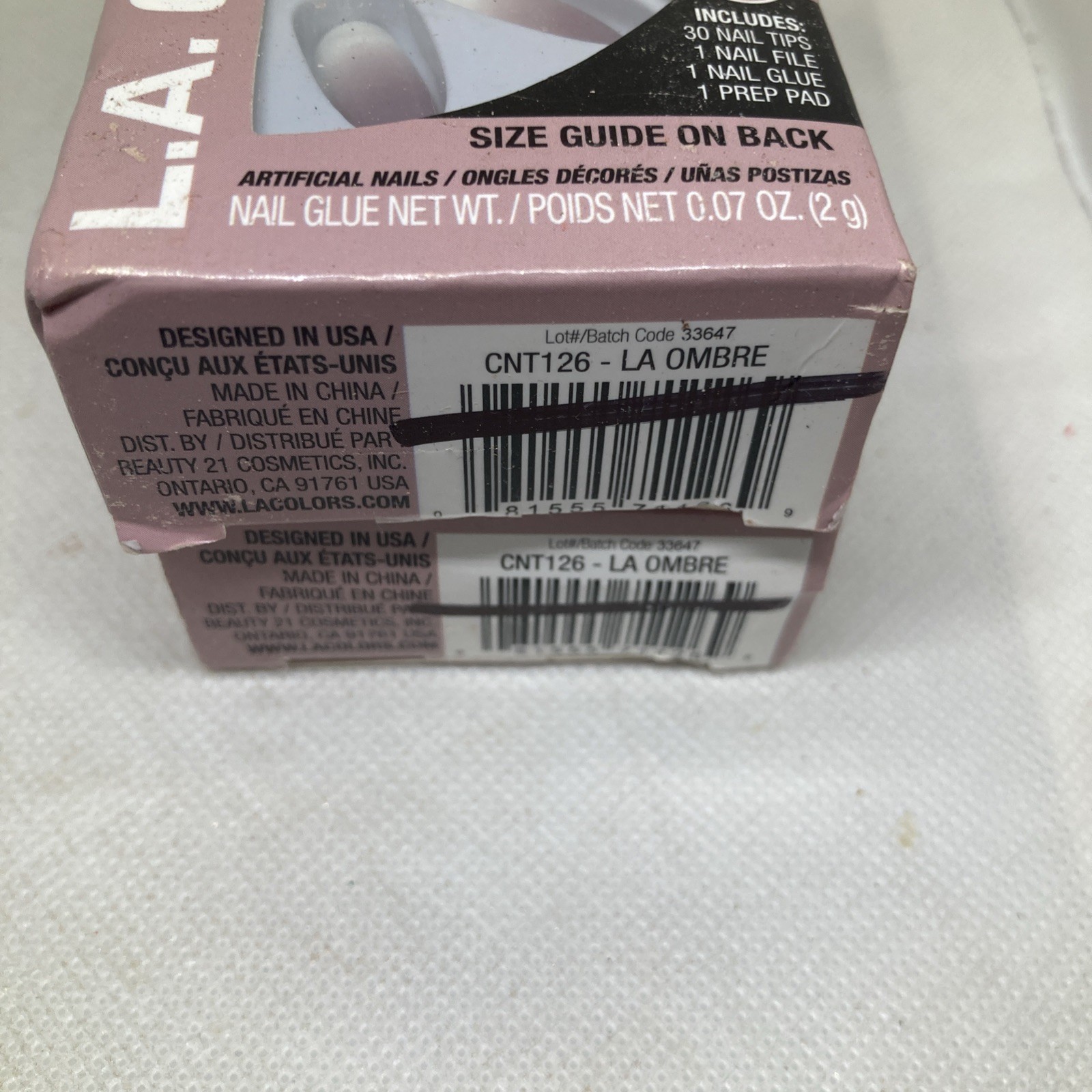 Lot Of 2 New Boxed LA Colors Nail Frill 33 Piece Set Nail Kit, Ombré