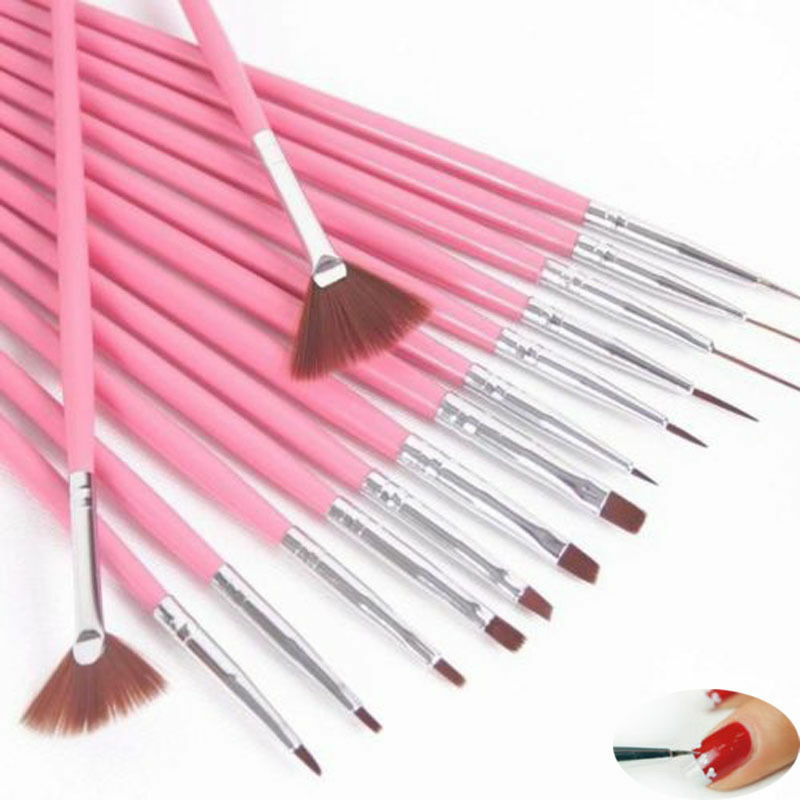 20PCS UV Gel Nail Art Design Set Dotting Painting Drawing Polish Brush Pen Tools