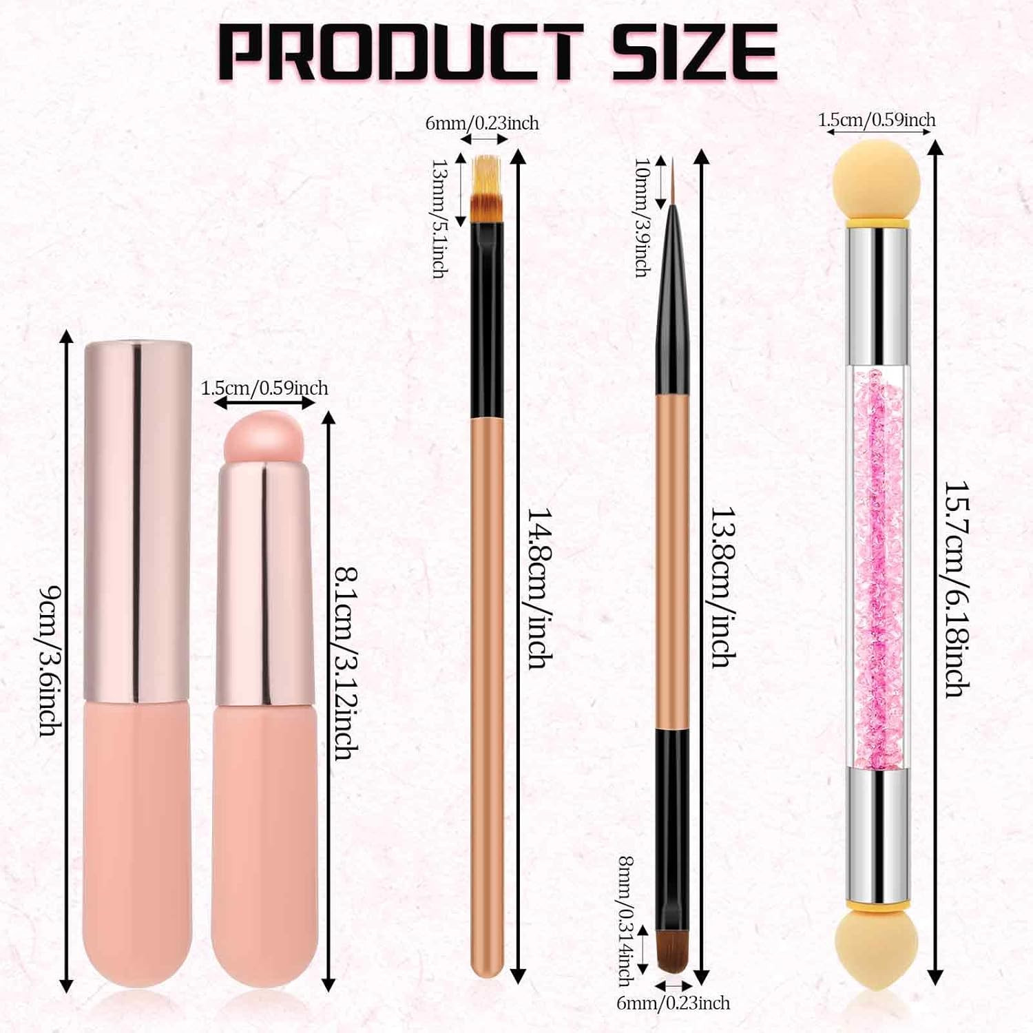 4Pcs Ombre Nail Brush, Nail Brushes Set for Gel Nails, Gradient Nail Sponges Pen