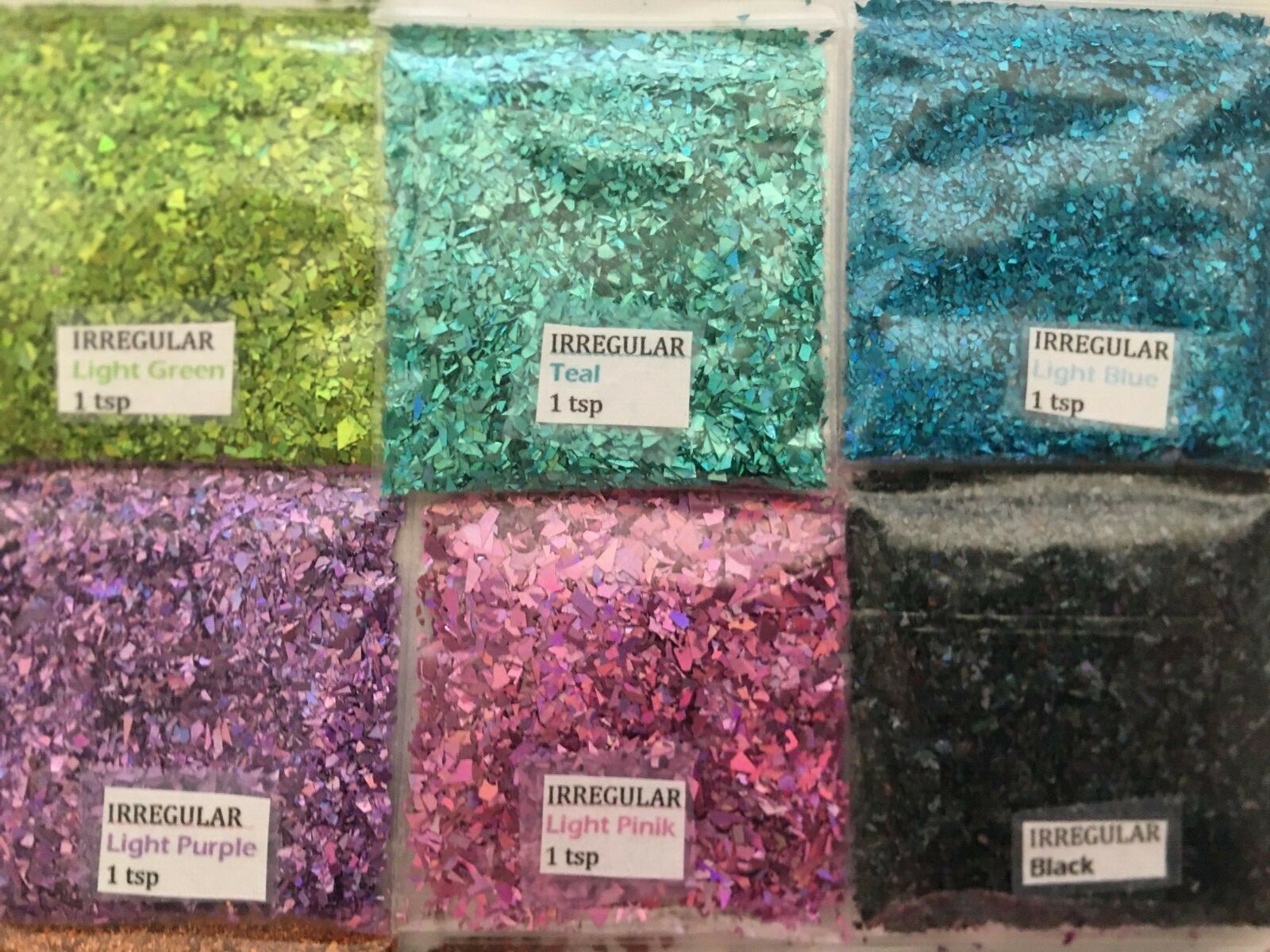 Solvent Resistant IRREGULAR shape Glitter U Choose Color Nail Art Face Crafts