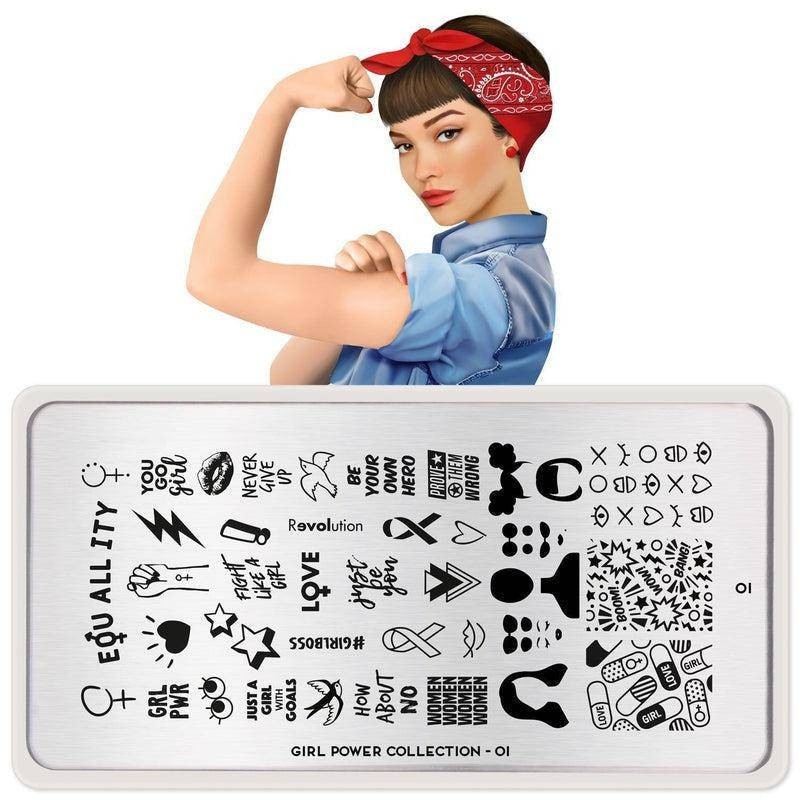 MoYou-London Girl Power Collection 01 Nail Stamp Plate Feminist Equality HTF