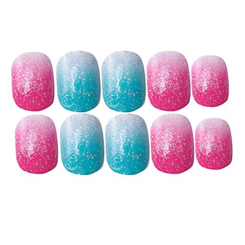 120 Pcs 5 Pack Children Acrylic Fake Nails Press on Multicolor Gradient Series