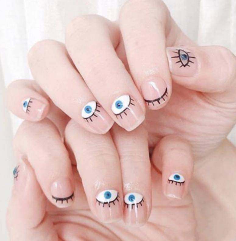 Abstract Color Evil Eye Nail Art Decal Sticker Hamsa Hand of Fatima 3D DIY NH3