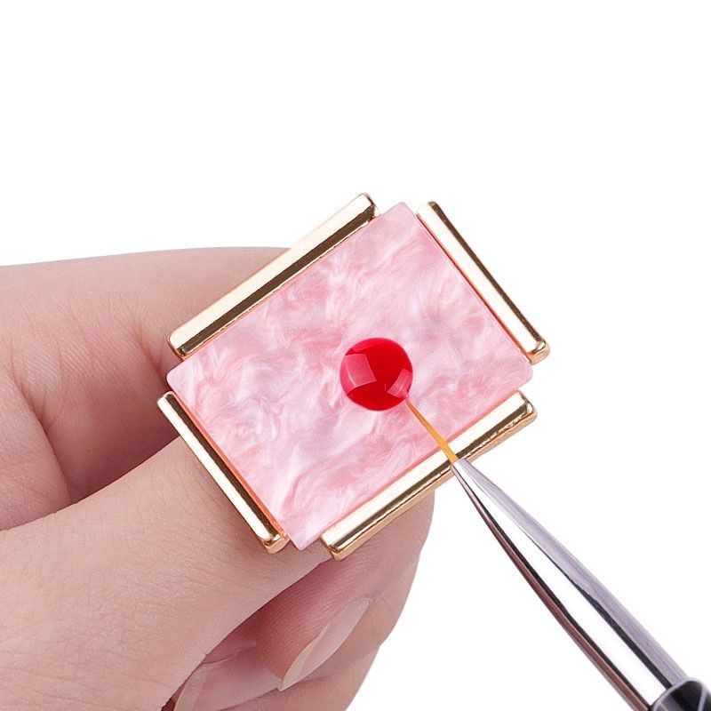 White/Pink Nail Art Ring Palette-Mixing Acrylic UV Gel Polish Painting Board 1pc
