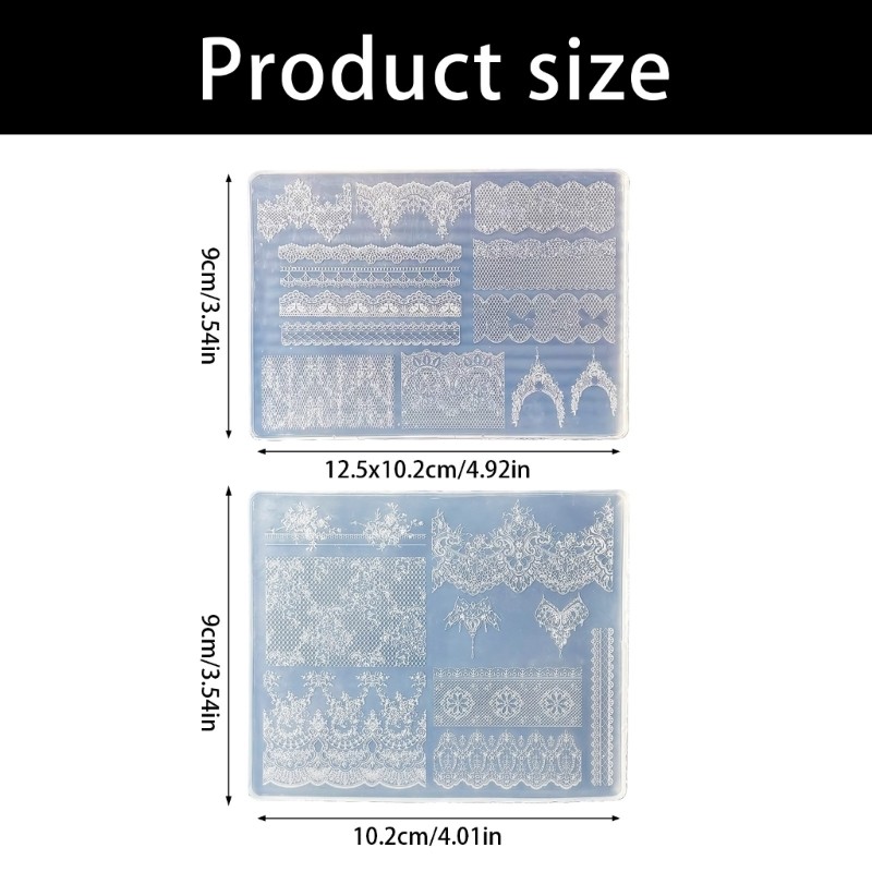 Professional Silicone Nail Art Template for Intricate 3D Lace Manicure Designs
