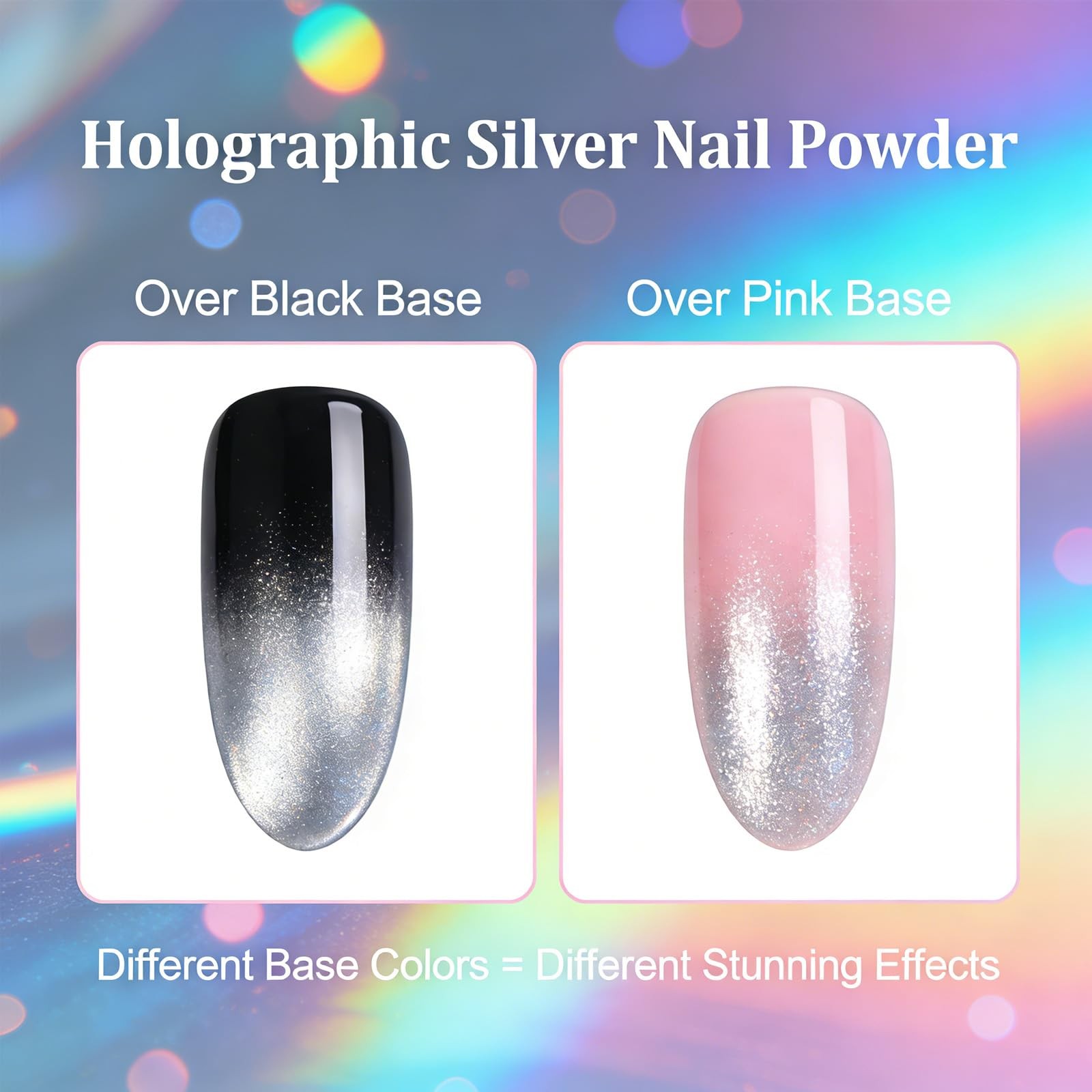 Joyeee Holographic Nail Powder, Mermaid Chrome Nail Art Glitter Magic Shining…