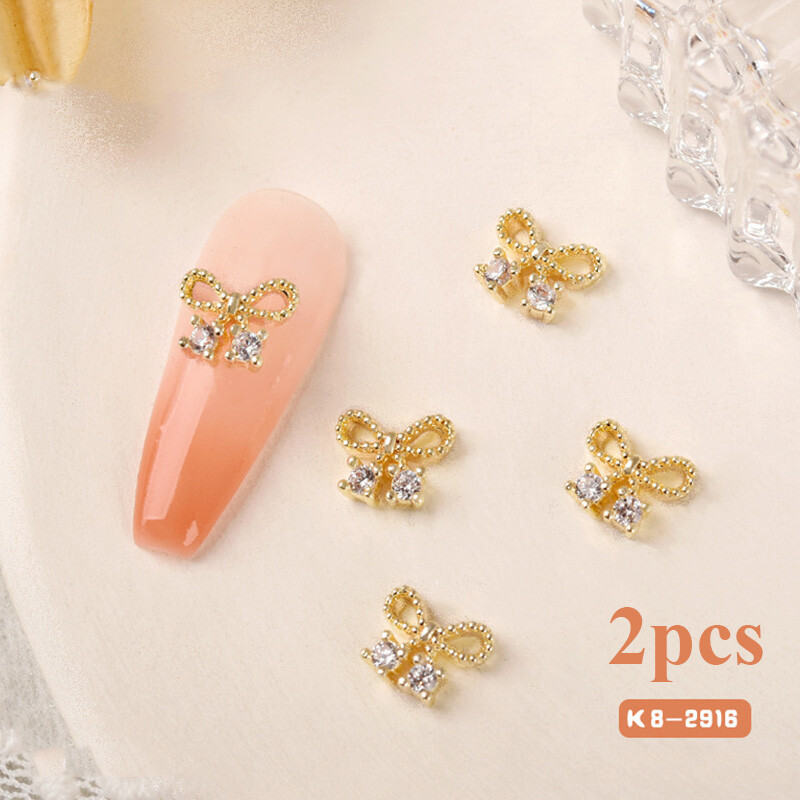 2pcs DIY Heart Butterfly Nail Art Decor Zircon Jewelry 3D Nail Art Rhinestones ⇓