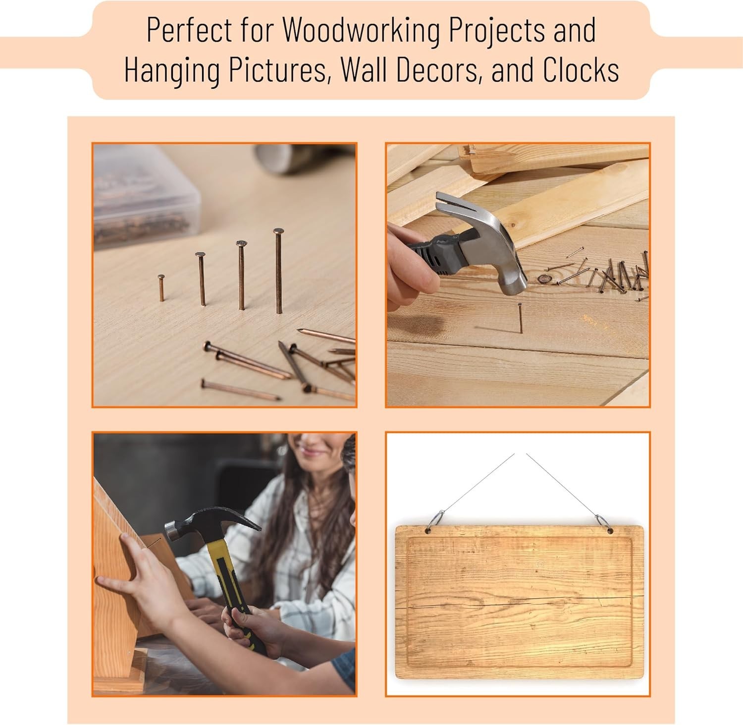 Versatile 600-Pc Nail Assortment Kit for Wood & Drywall Projects in Bronze