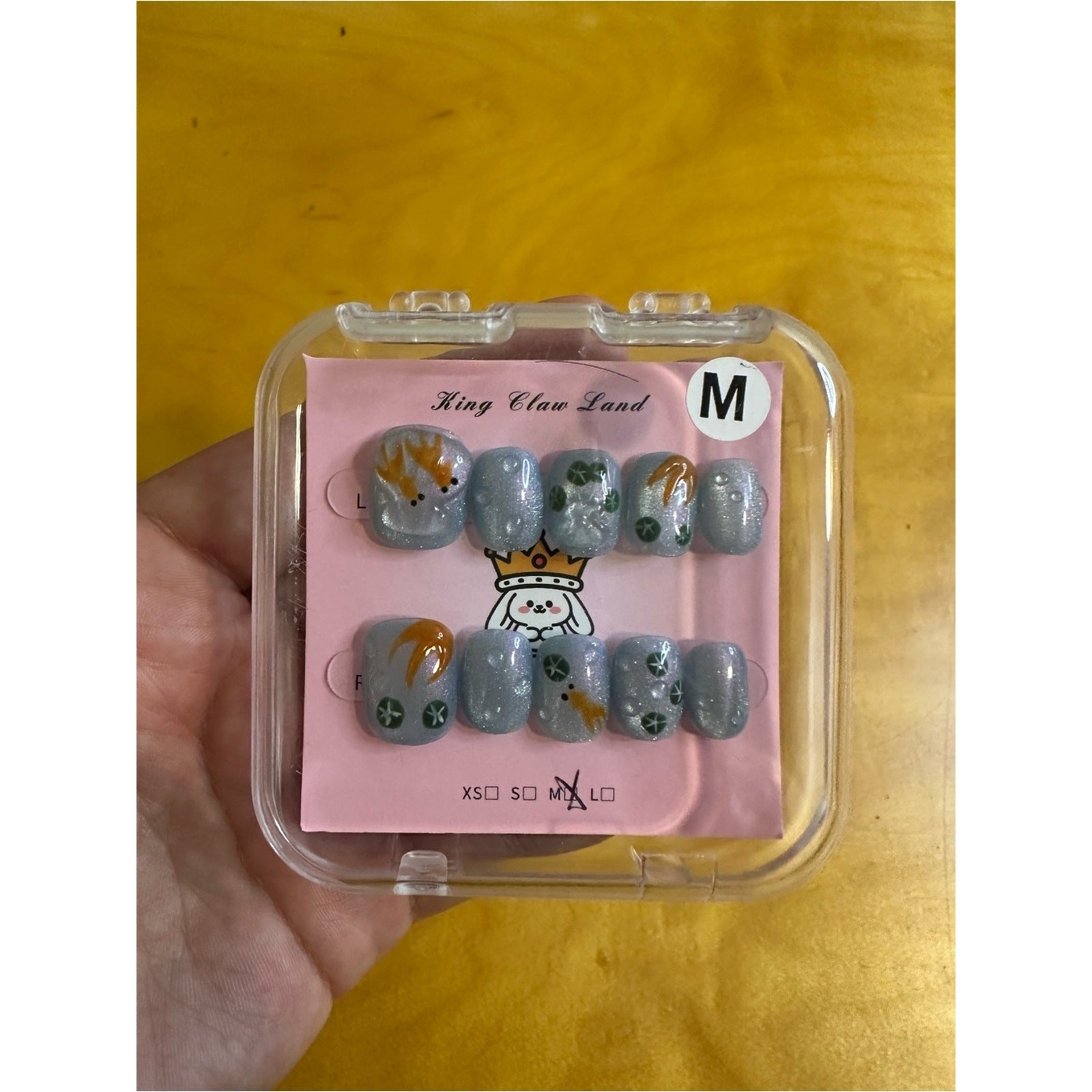 Custom Press On Nails Square Oval Short Length Koi Fish NEW in BOX Medium