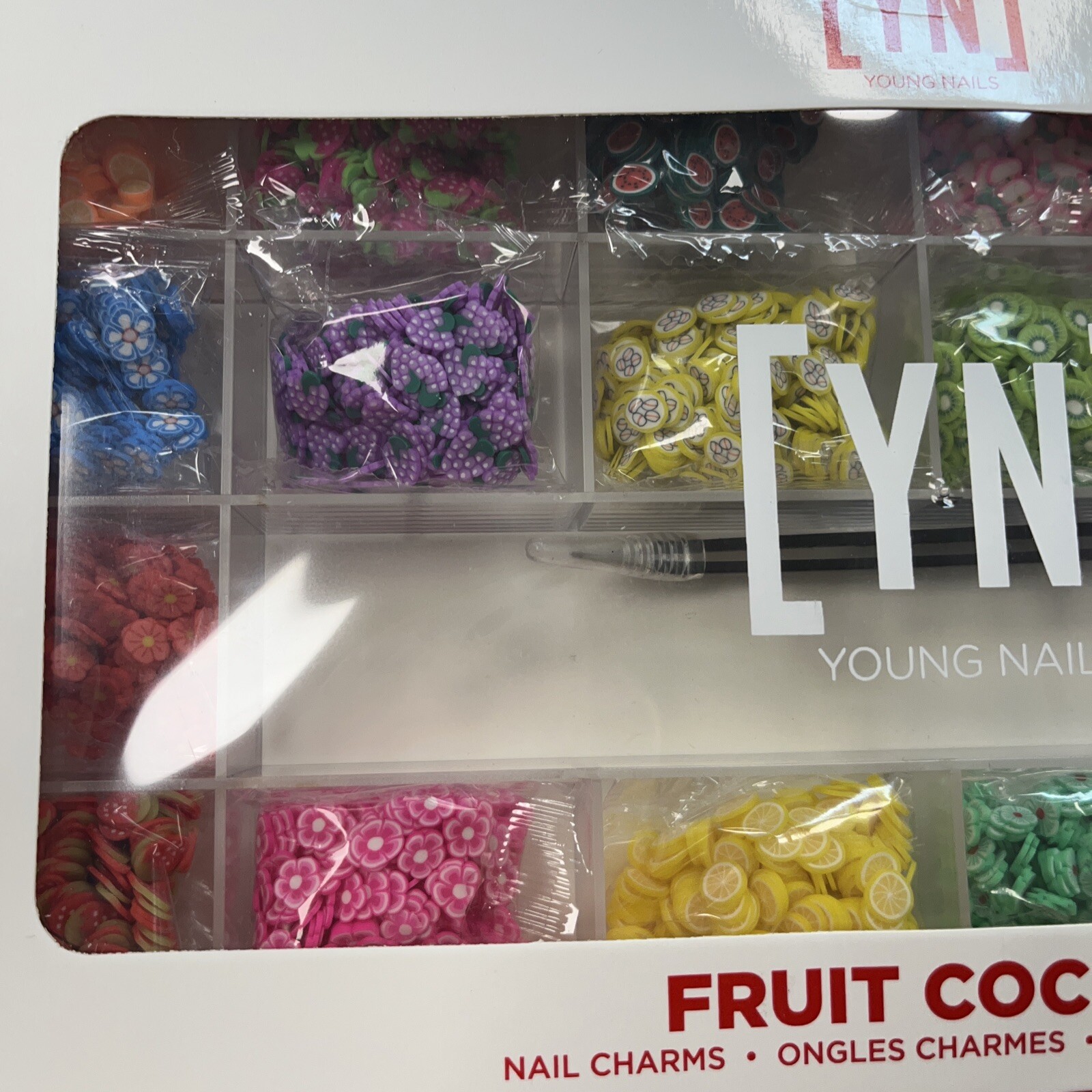 YOUNG NAILS Fruit Cocktail 4000+ Charms With Tweezer Kit—New In Box—