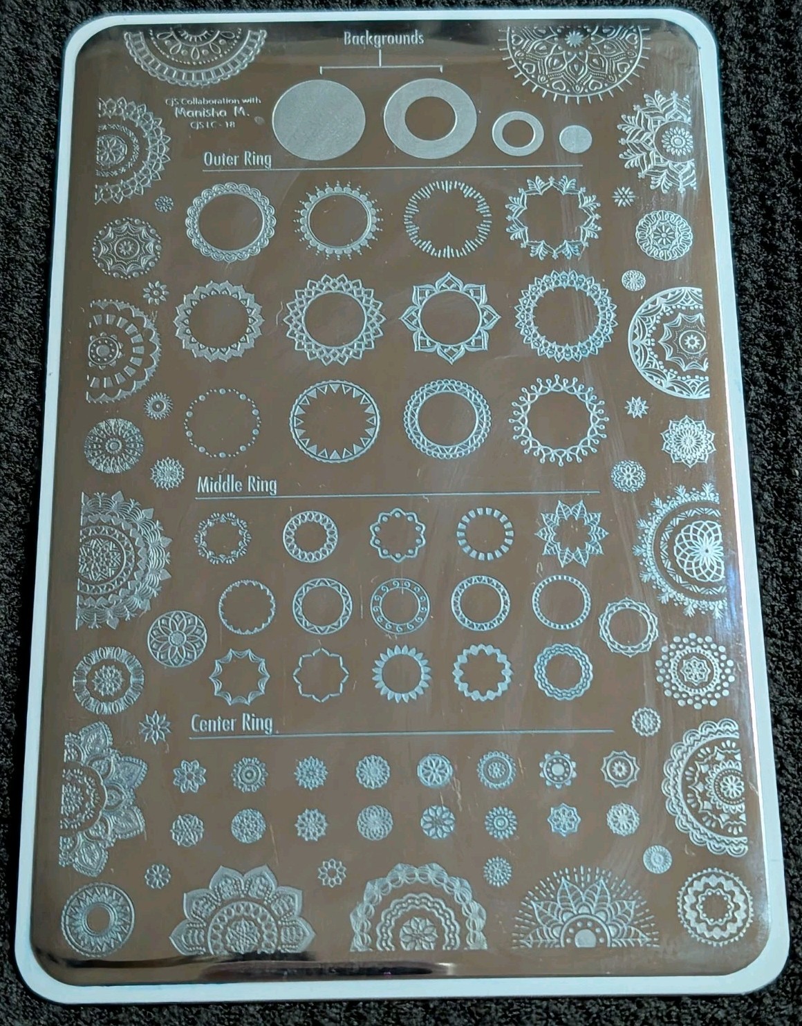 Nail Stamping Plate Mandala Clear Jelly Stamper CJS-LC18 Myriad of Mandalas