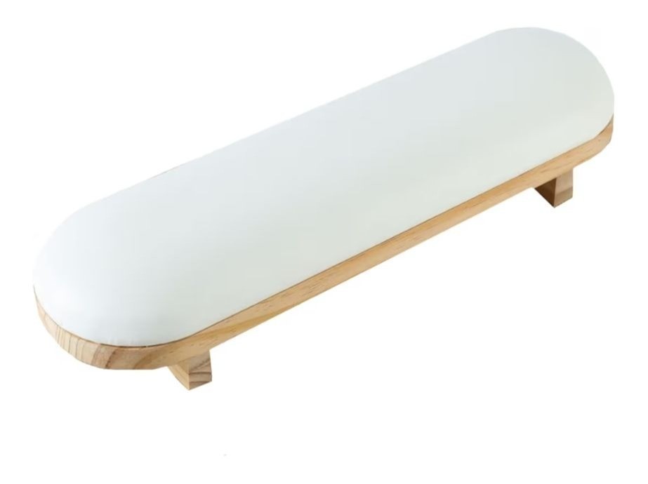 Manicure Hand Rest Pillow Nail Table Sponge Cushion With Wooden Base White