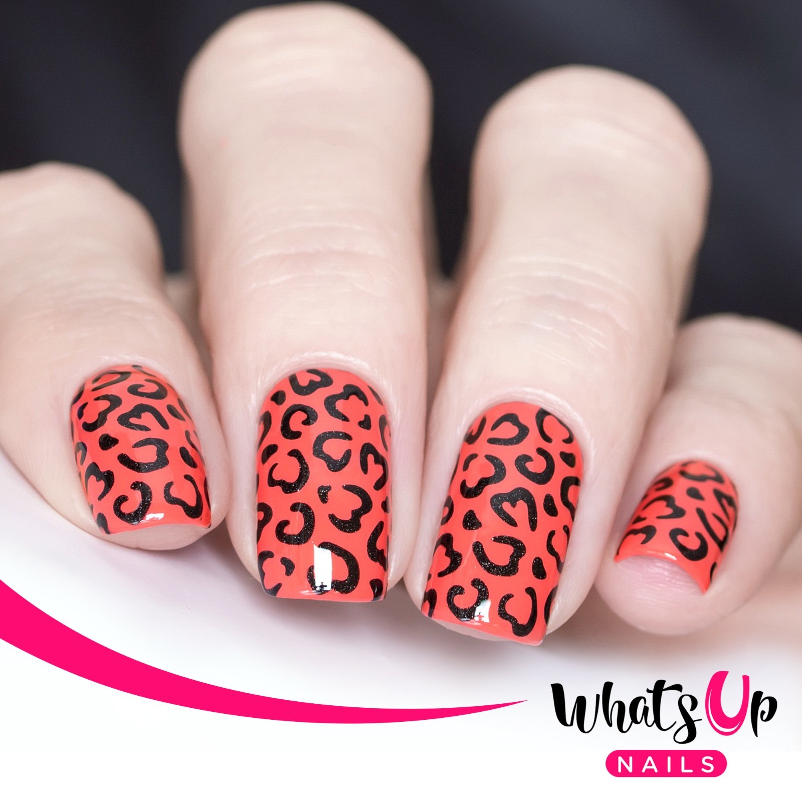 Whats Up Nails Cheetah Hearts Stencils for Nails, Valentine’s Day Nail Stickers
