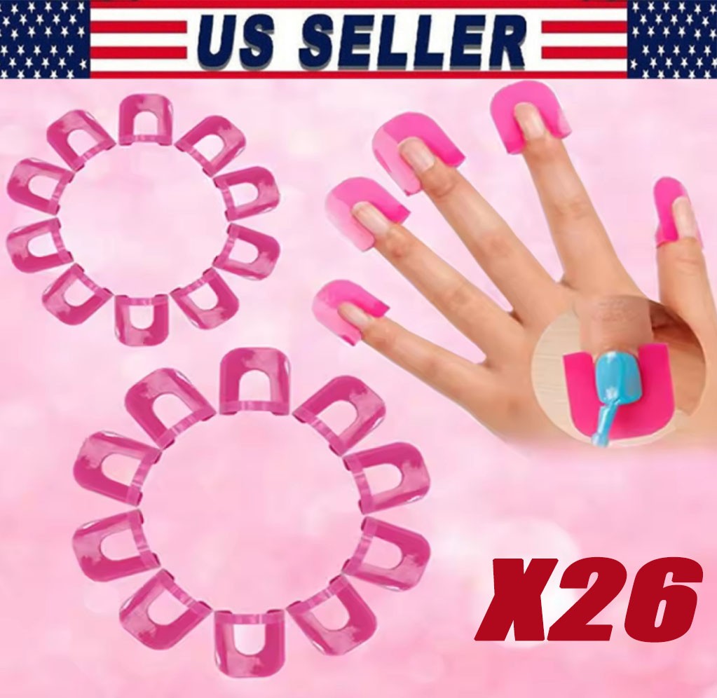 26Pcs U-Shape Nail Polish Protectors Reusable Finger Cover Stencils for DIY