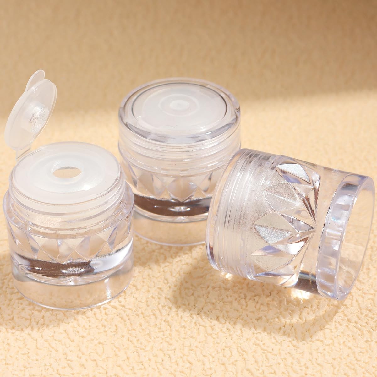 3Pcs Moonlight White Pearl Chrome Nail Powder Super Glossy Clear Mirror Effect
