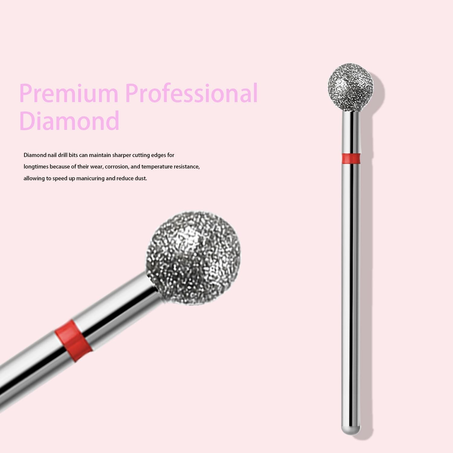 10pcs Safety Ball Cuticle Drill Bits, Carbide Diamond Nail Bits for Dead Skin…