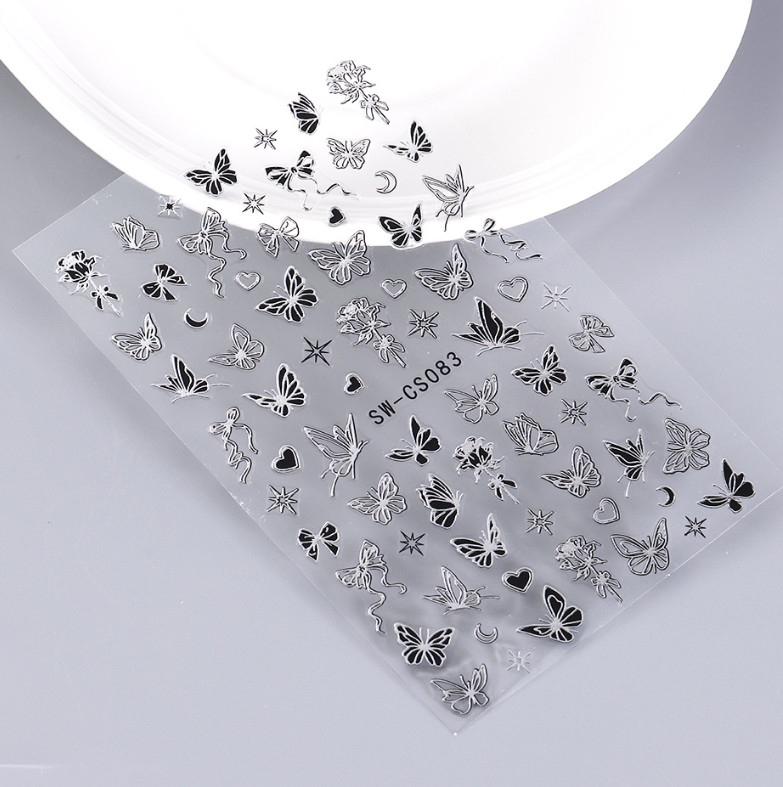 Nail Art Decoration Rose Flower Butterfly Nail Decal Self Adhesive stickers NS53