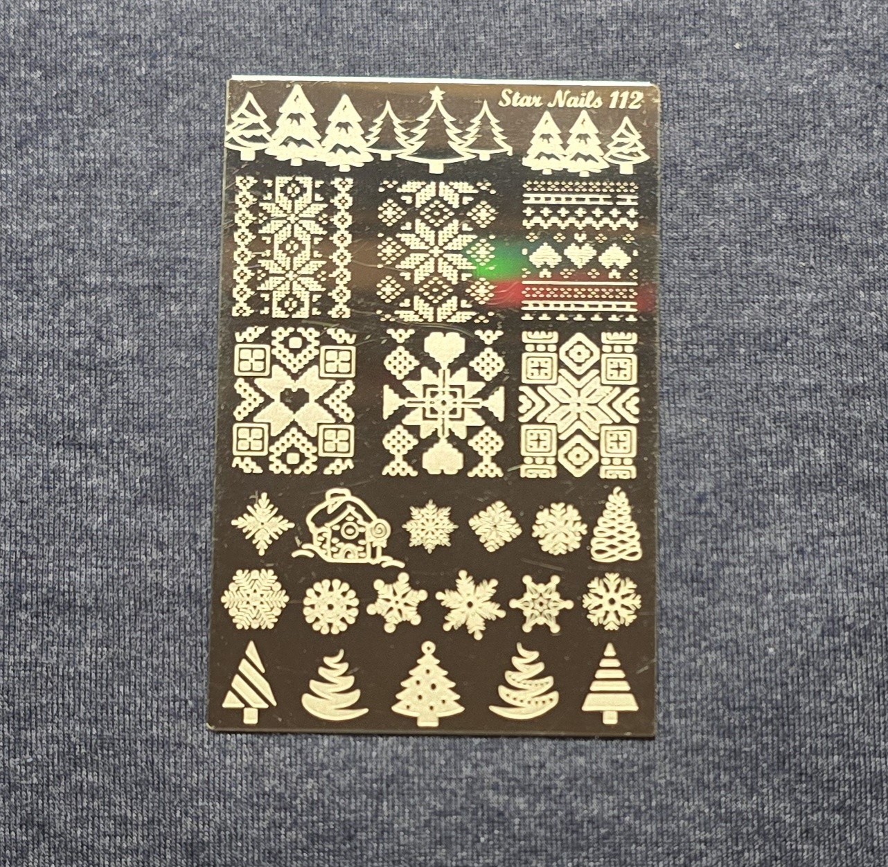 Mundo De Unas MDU Star Nails 112 Christmas Tree Ugly Sweater Nail Stamp Plate