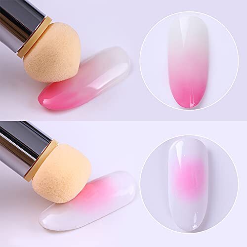 1Pc UV Gel Nail Gradient Sponges Pen With 16Pcs Replaceable Sponge Heads NO3