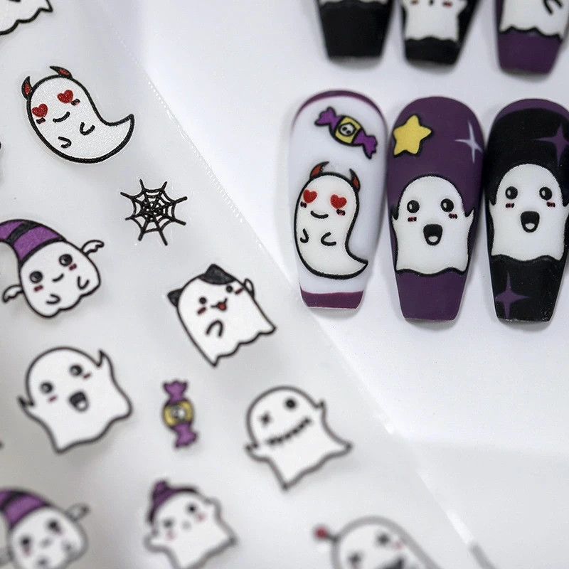 Ghost Halloween Nail Stickers – Trick or Treat Nail Decals (359)