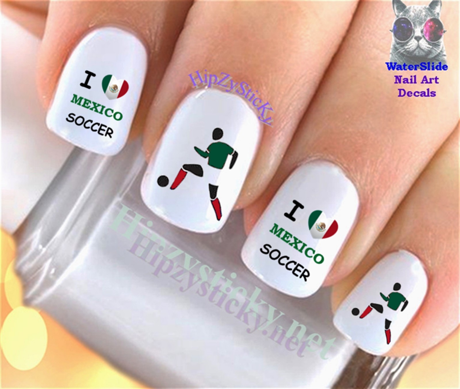 Nail Art 3033 SPORTS COPA Love MEXICO Soccer WaterSlide Nail Decals Transfers
