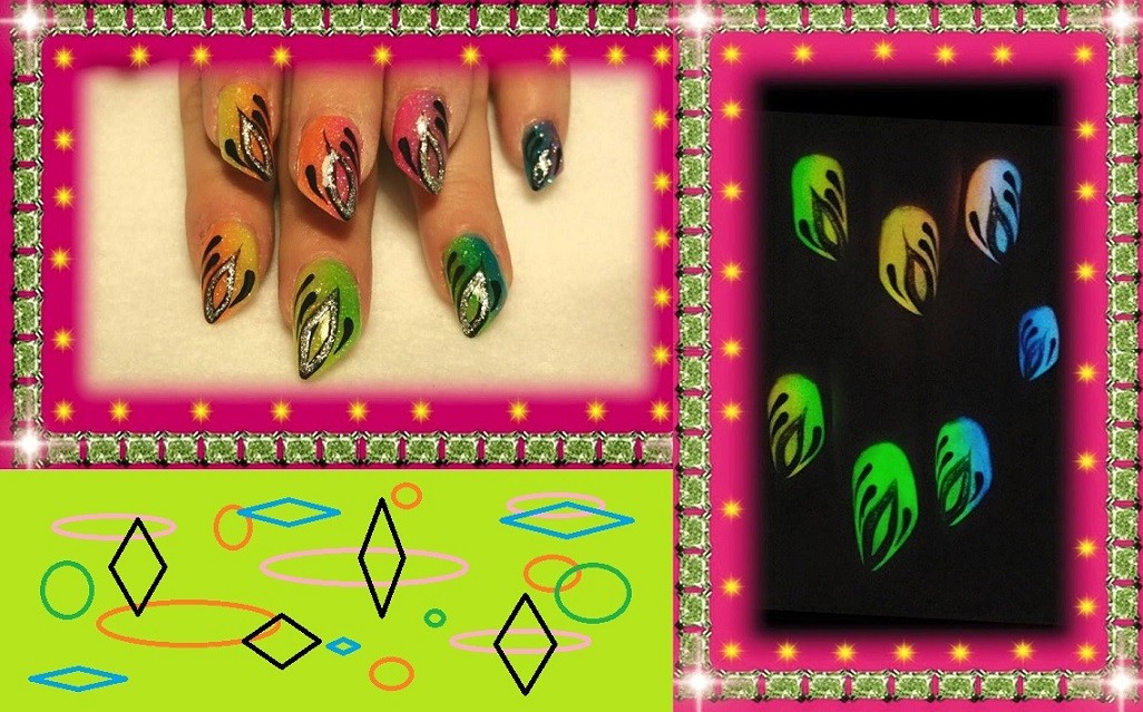 Glitter Neon Visible Glow in the Dark Powder Hearts Butterflies