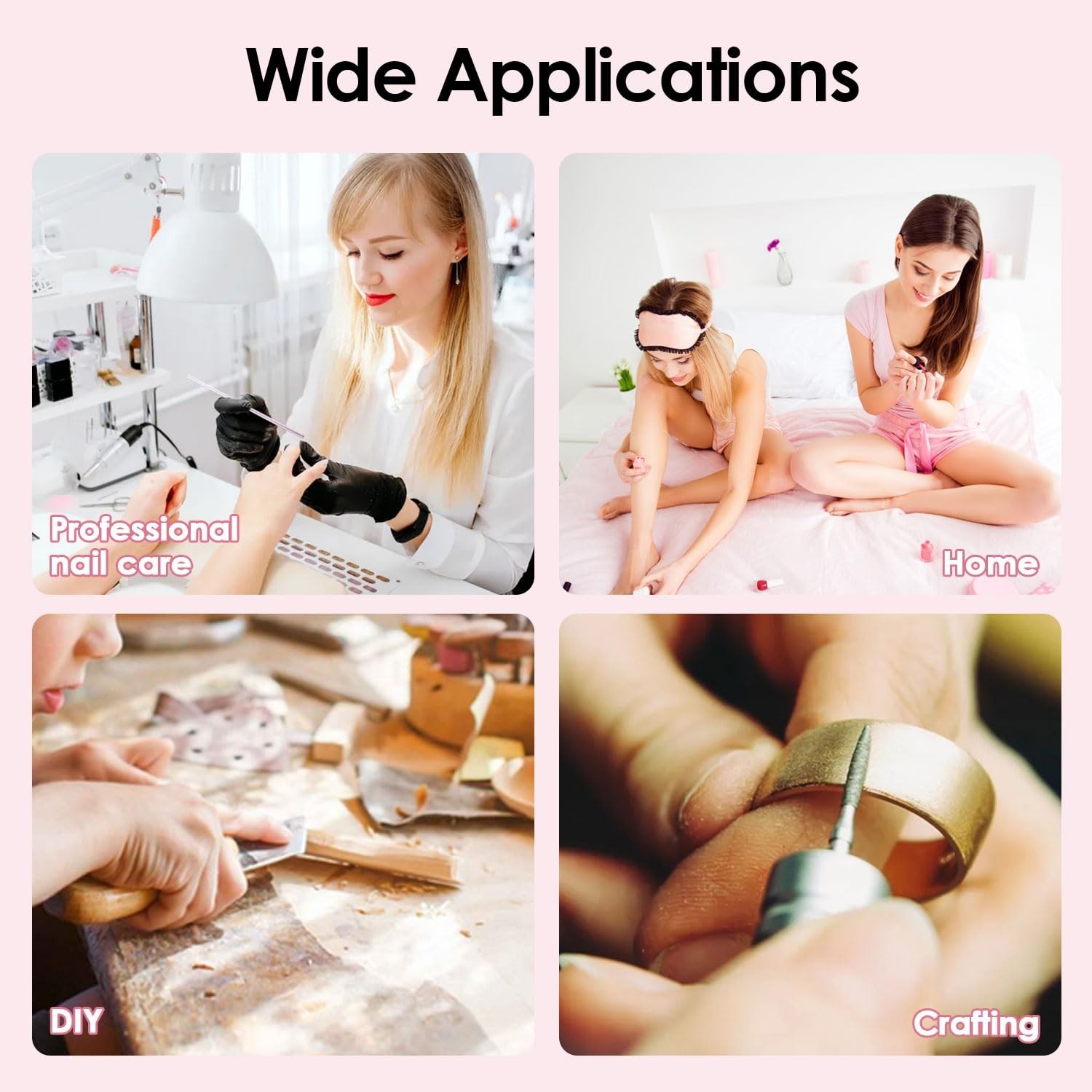 80W Pink Nail Dust Collector & Vacuum for Manicure – Powerful, Adjustable & P…