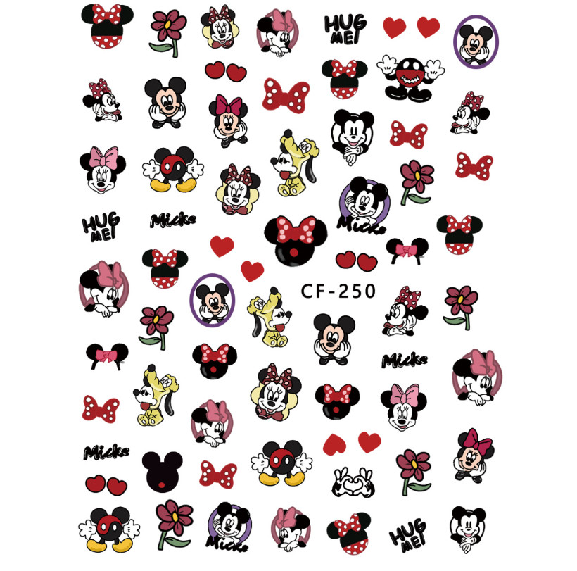 Nail Stickers Cartoon Pink Panther Puppy Paw Print Marvel Kitty Spiderman NH13