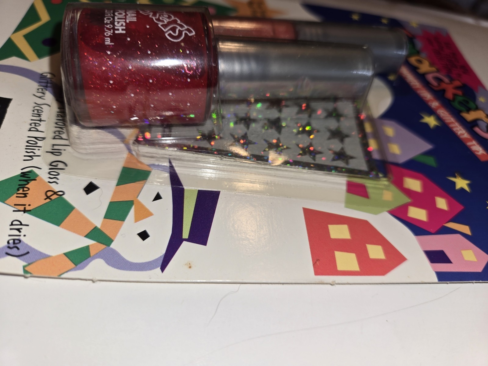 Vintage Bonne Bell Smackers Lip Gloss Nail Polish Set NOS Strawberry Sequins