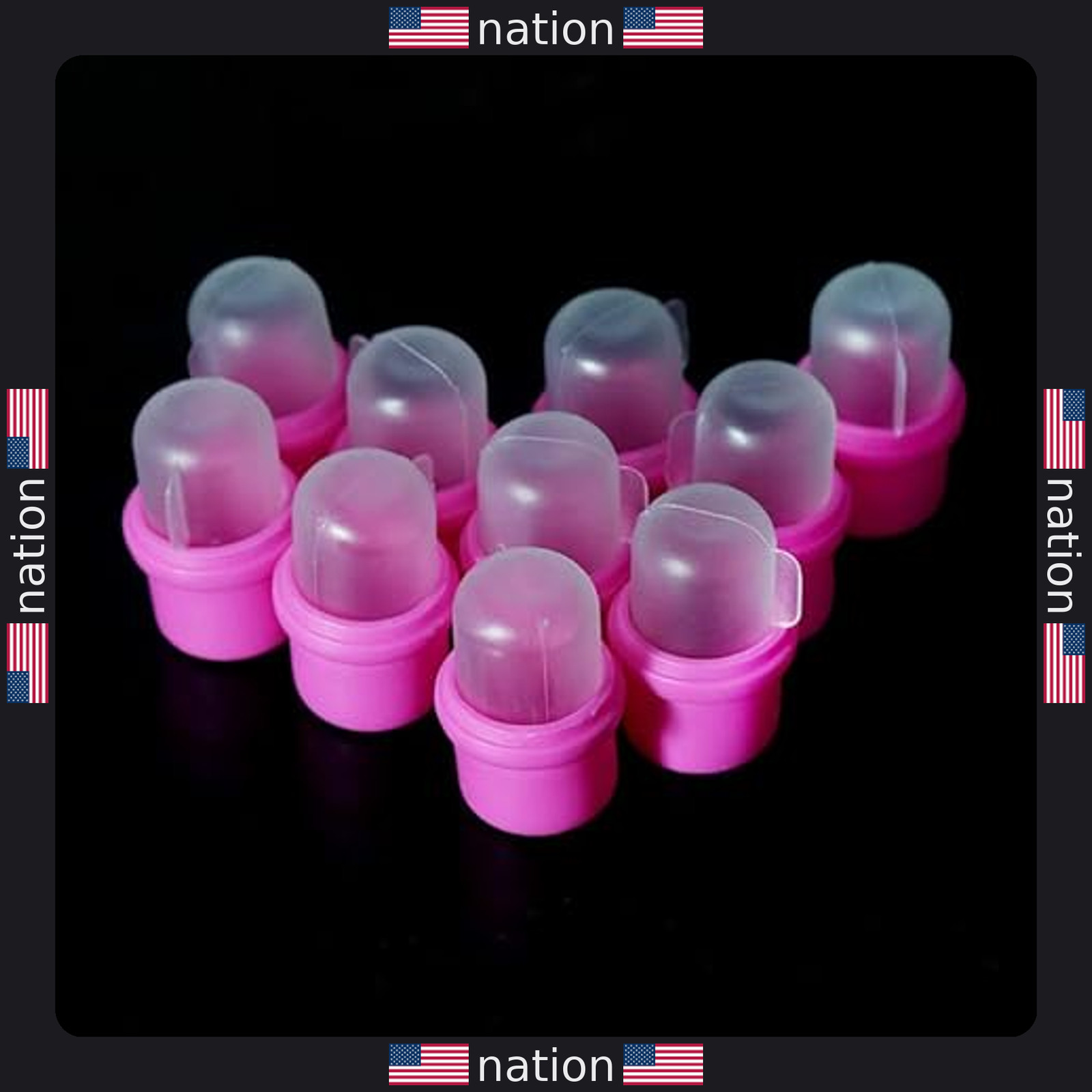 10 Pcs Pink Nail Soaker Caps for Acrylic & UV Gel Polish Removal