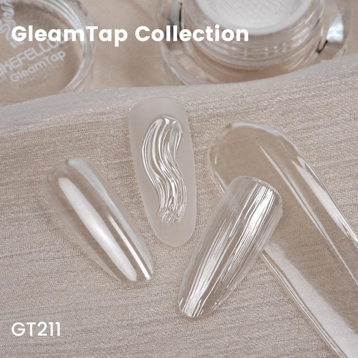 Yokefellow Gleamtap Cushion Magic White Chrome Nail Powder,Glazed Donut,Pearlesc