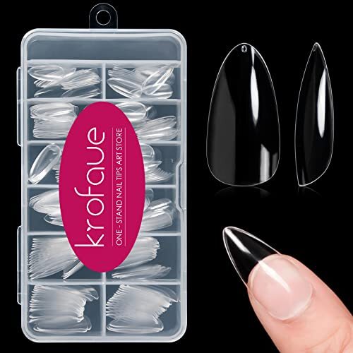 Short Almond Nails Tips 240Pcs Soft Gel Clear Nail Tips No Crease 240 Almond