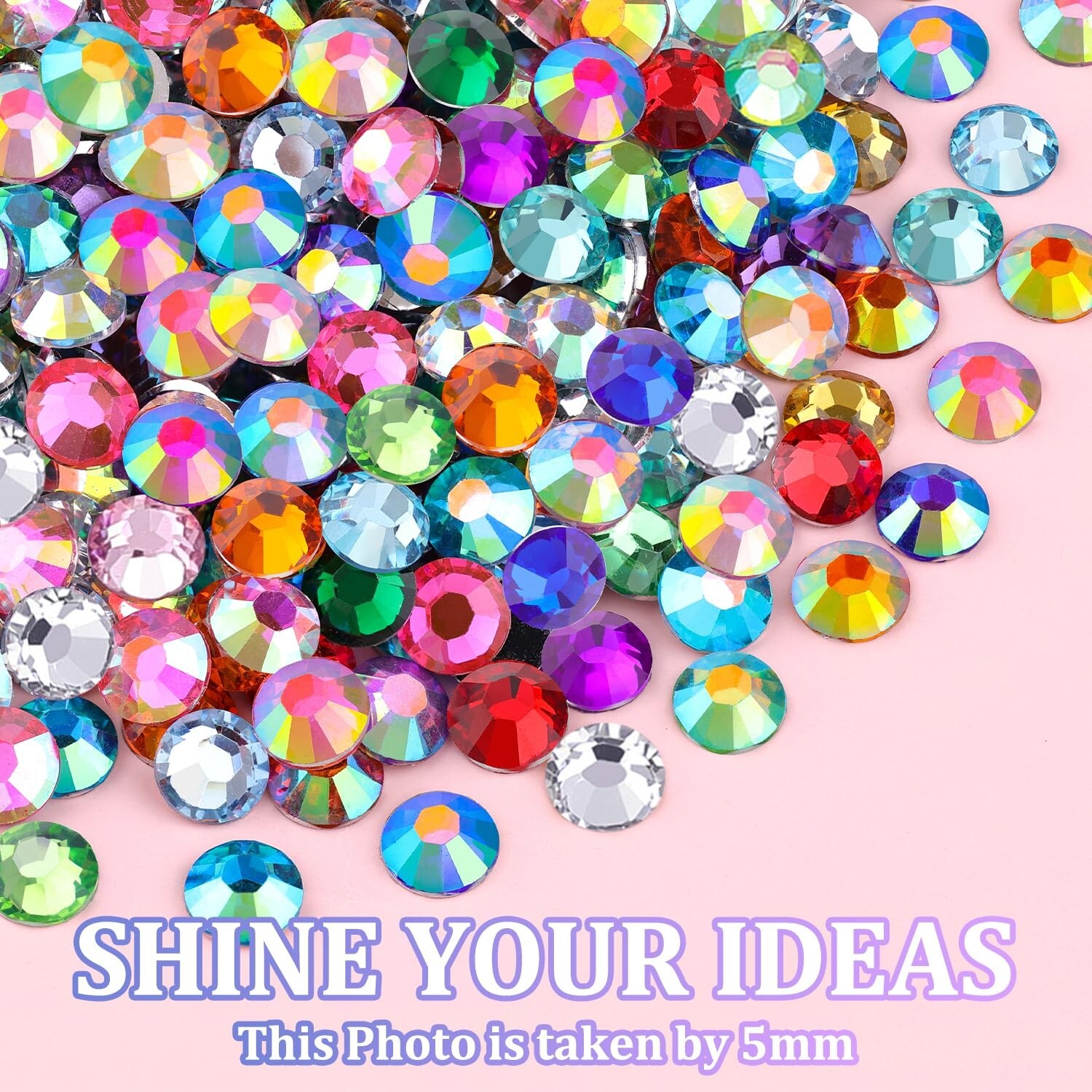 Resin Rhinestones with Tweezers for Crafting, Mixed-Color