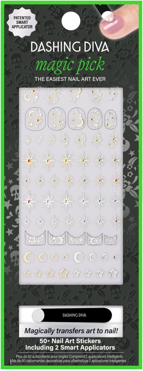 2 x Dashing Diva – Magic Pick Nail Art, 50 ct Ea. MK50 Midnight Moonlight