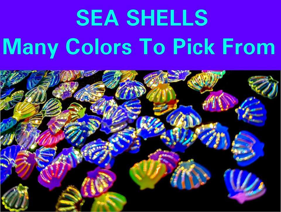 SEASHELL Shape Spangle•You Choose Color~Nail Art•Slime•Face•Festival•Body-Art