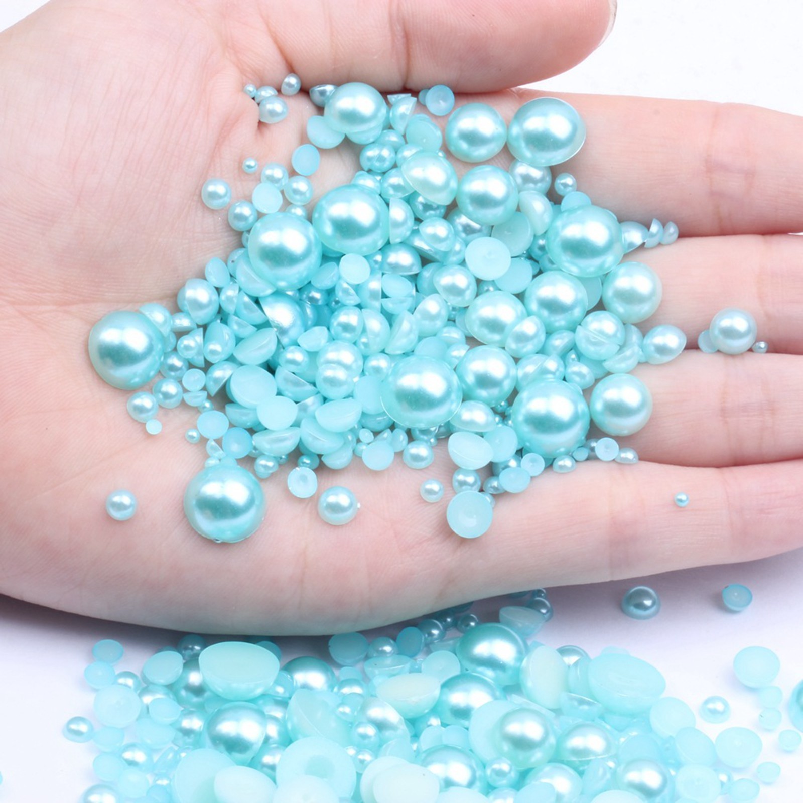 10,000 pcs Acrylic Tiny Half Pearl Flatback Round Bead 1.5mm -4mm Nail Art Tips