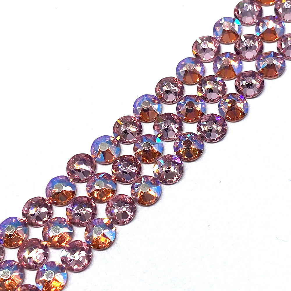 Swarovski 2058/2088 crystal flatbacks nail art pink LIGHT ROSE SHIMMER Combo Mix