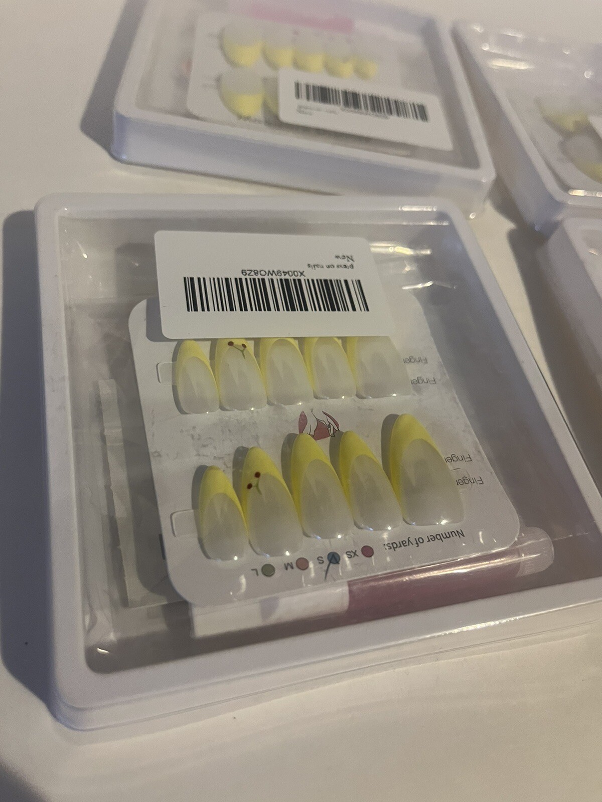 French Tip Press On Nails Yellow 4 Packs Of 10 Size Small