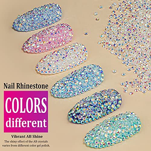 Tiny Nail Rhinestones 5000PCs Mini Pixie AB Glass Crystals for Nail Art 1.7mm