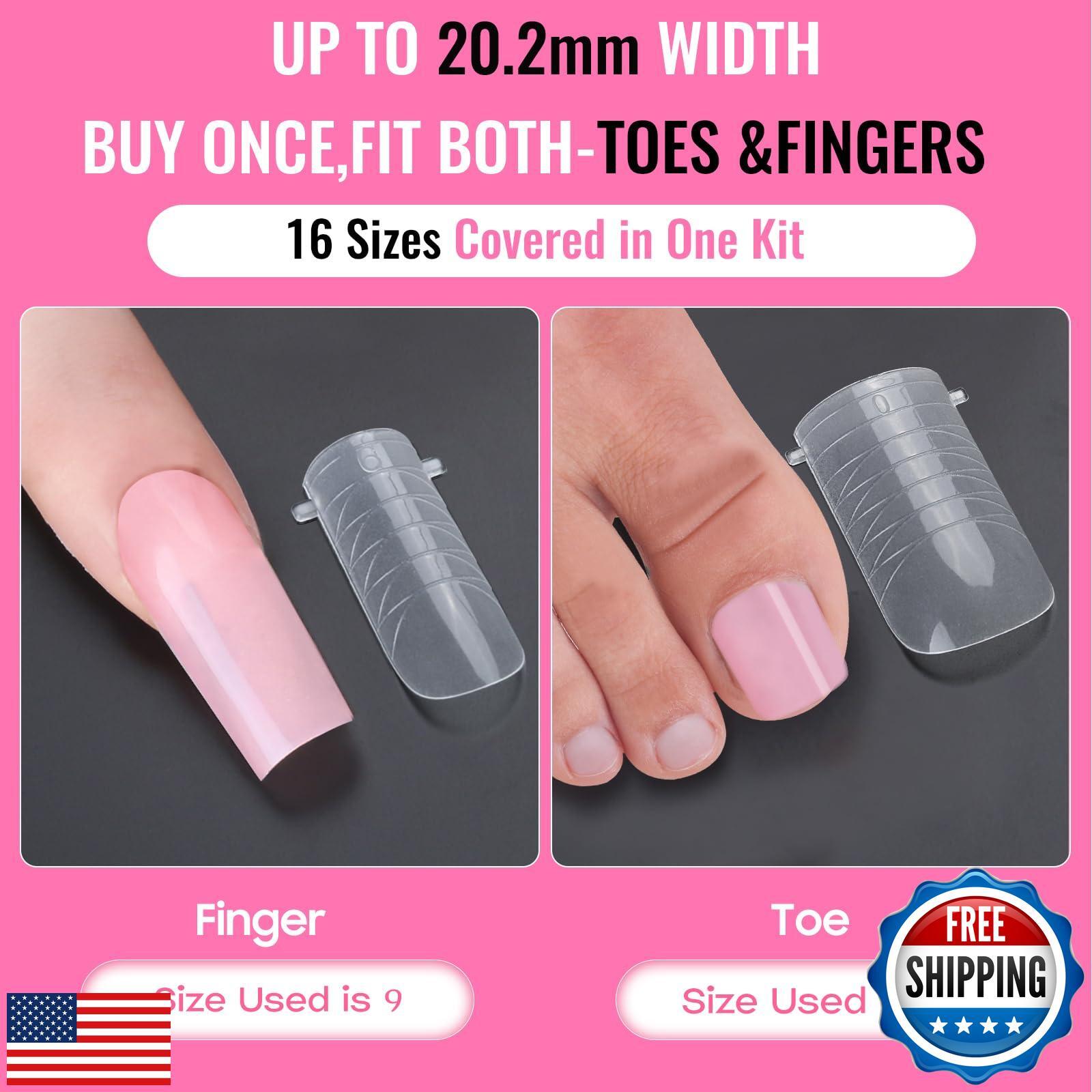 Straight Polygel Dual Nail Forms for Finger and Toes,GlimightyX Wide Larger F