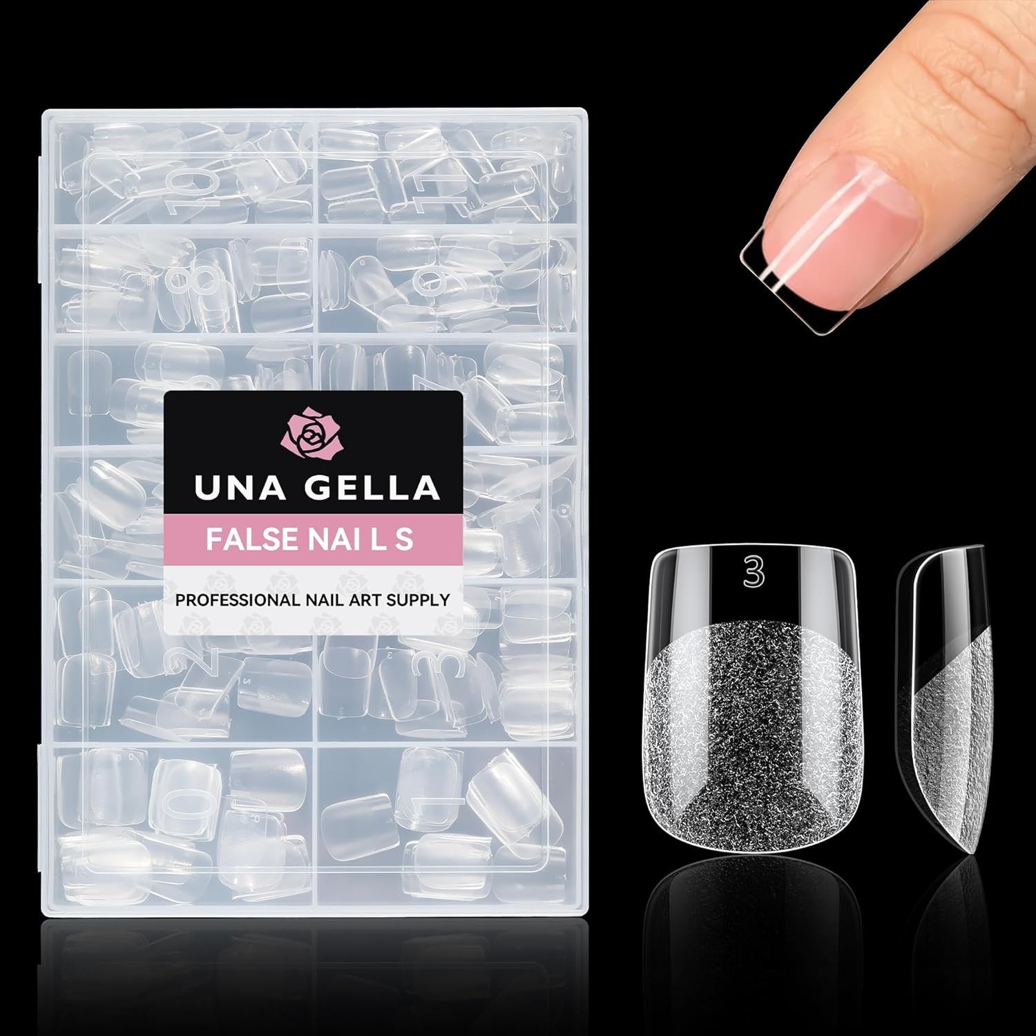 UNA GELLA Extra Short Square Nail Tips, 312Pcs XS Square Gel Nail Tips, Soft Gel