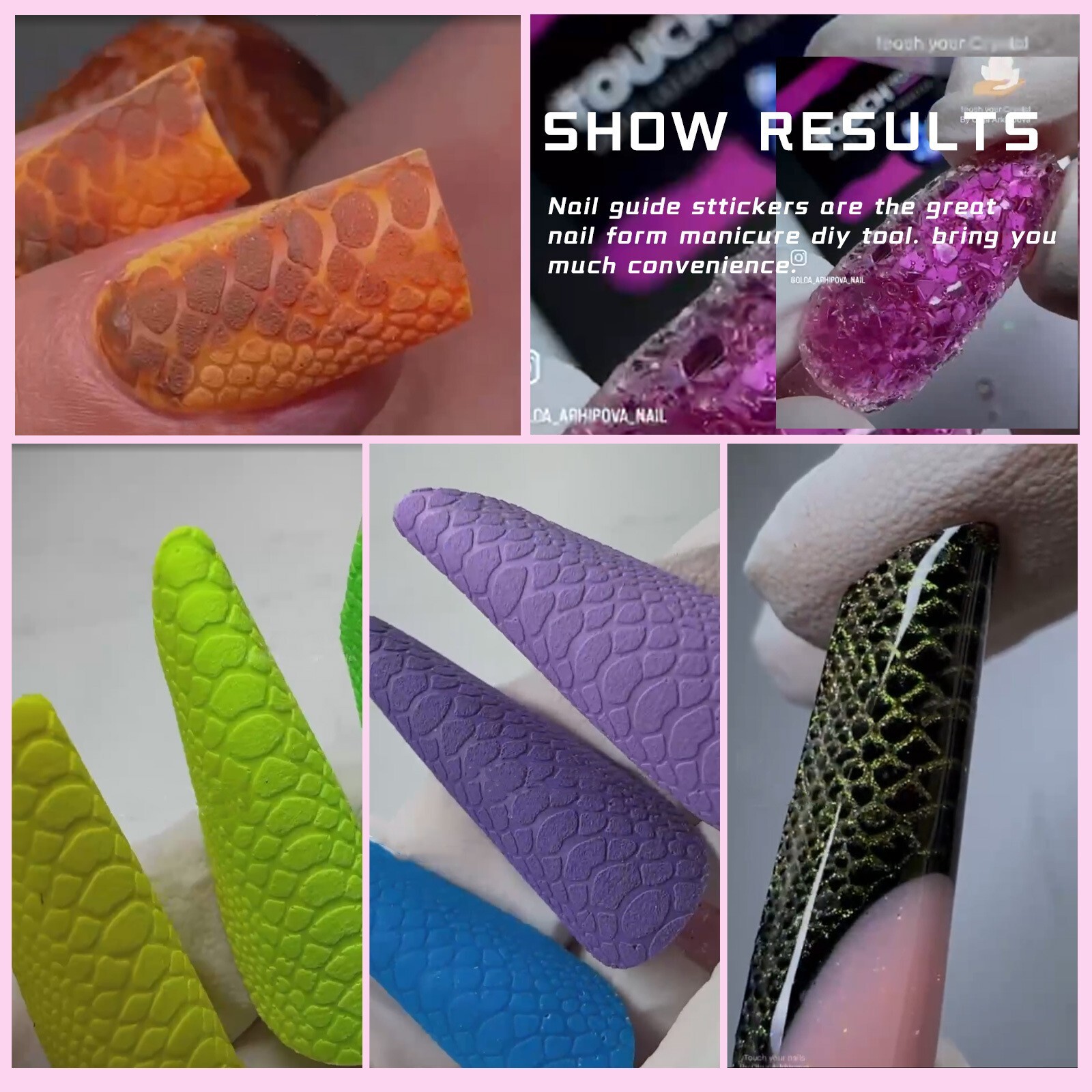 60pcs 3D Soft Silicone Mold Forms Reusable for Nail Gel Extension Tips Tools
