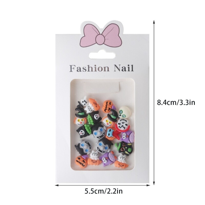 3D Halloween Nail Art Decorations 3D Witch Skull Nail Charms Nail Accessories