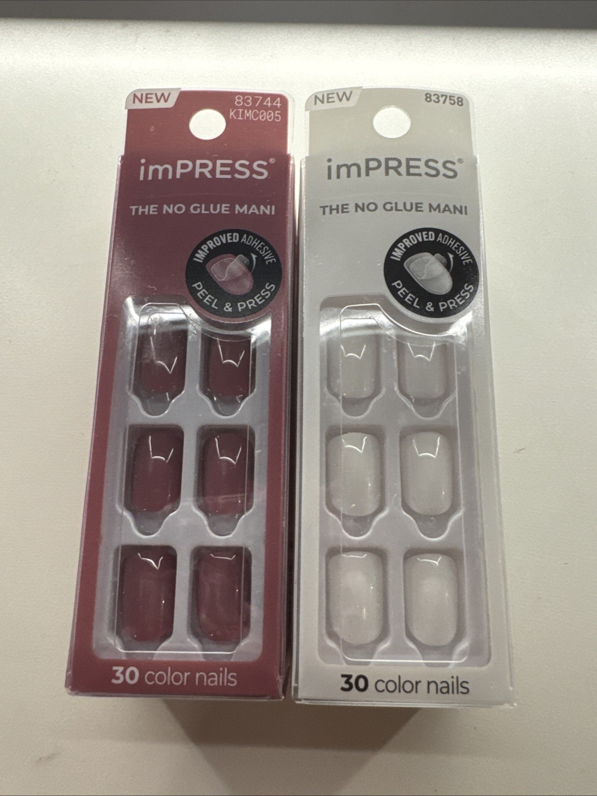 ImPRESS press on nails no glue mani white and pink set