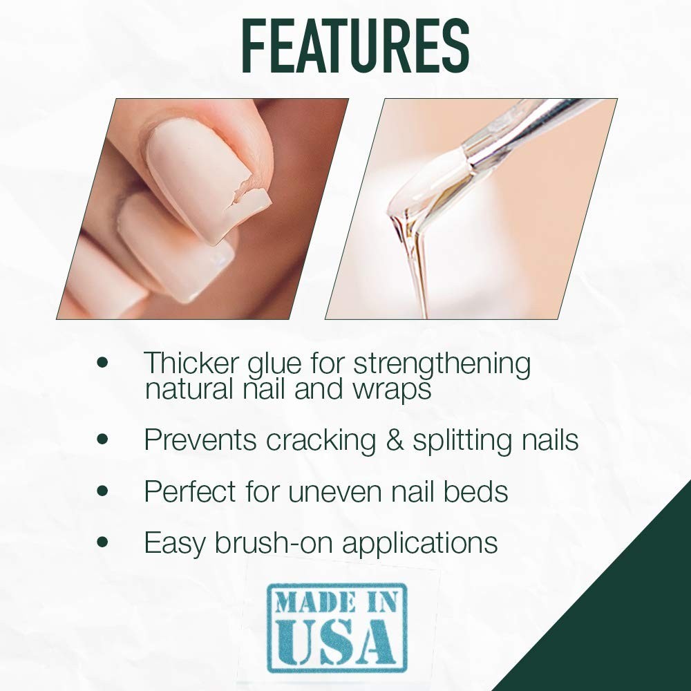 5 Second Brush-On Nail Glue 6 G, for Nail Tips, Full Cover Nails, and for Repair